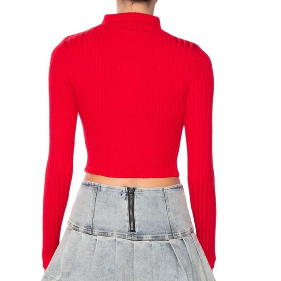 Xena WHITE: Cropped & Textured Long Sleeve Top Small - Picture 5 of 5